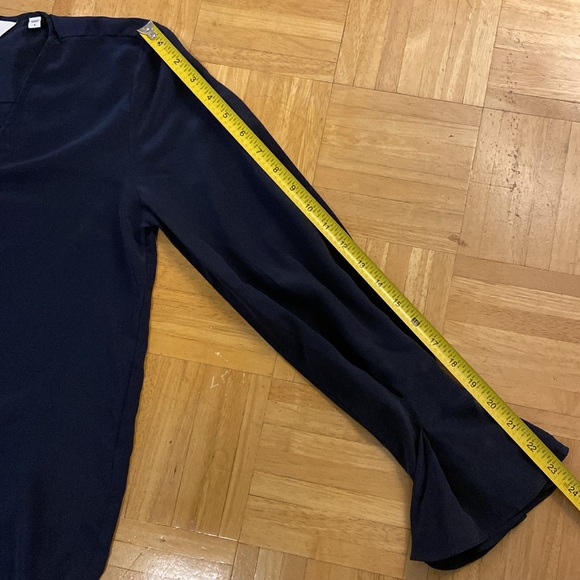 Joie Navy Blouse with Flare Ruffle Cuffs Small - Picture 8 of 9